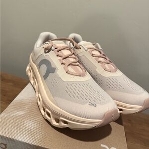 On Running Women's Cream and Pink Sneakers